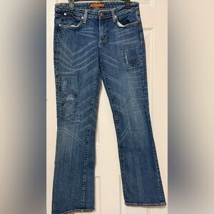 Vigoss Jeans Women’s Size 11/12 Flare Distressed Patch Denim